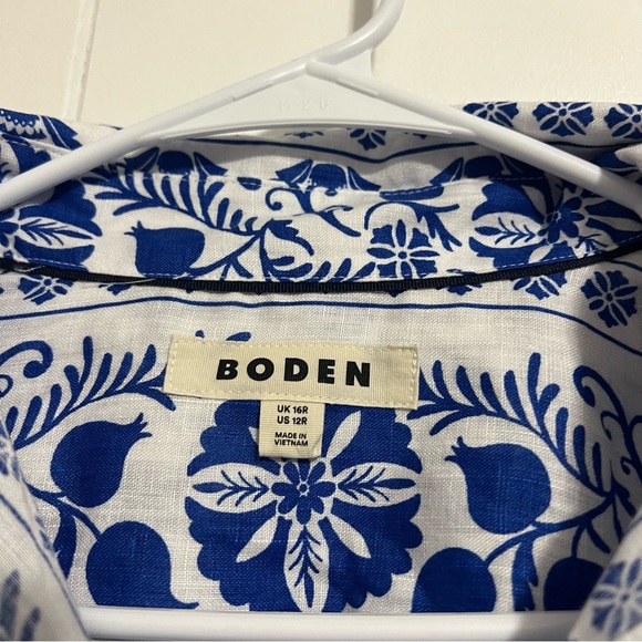 Boden Sienna Linen Button Down Shirt Size 12 - Picture 6 of 6